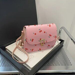Pink Chic Strawberry Print Crossbody Saddle Bag NWT​​